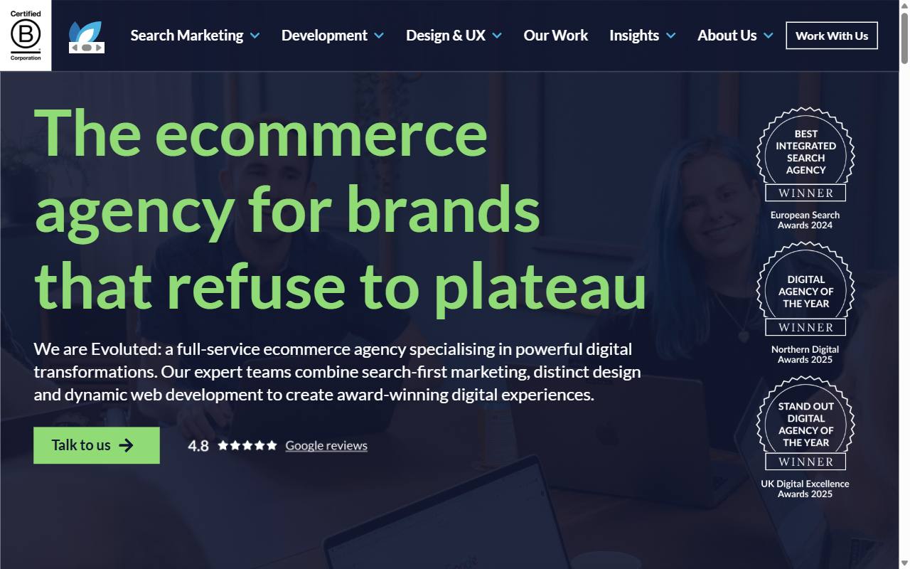 Evoluted homepage