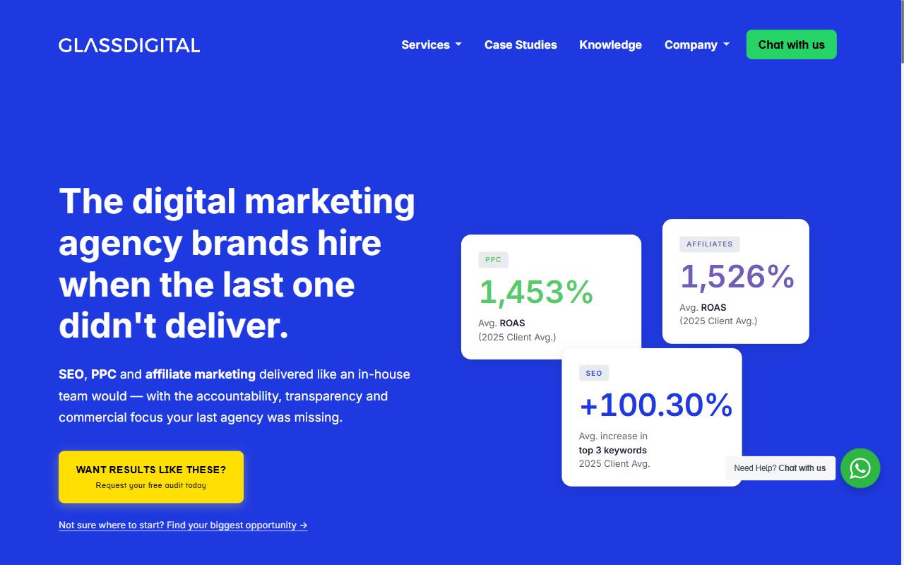 Glass Digital homepage