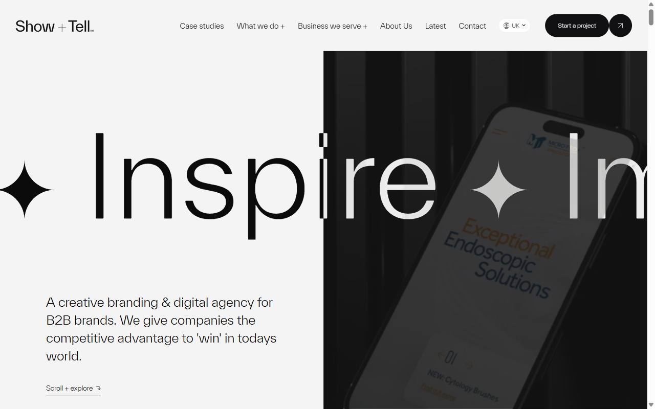 Show + Tell homepage