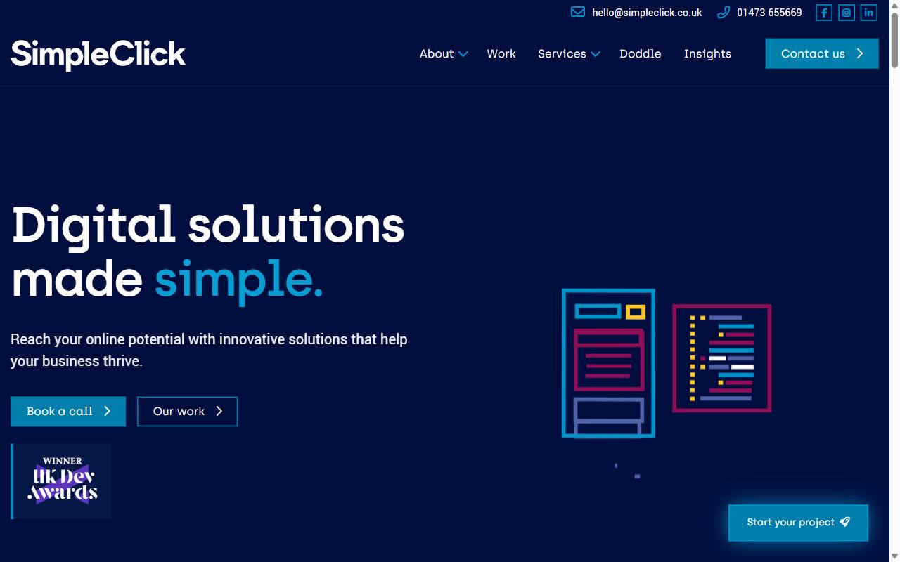 SimpleClick homepage